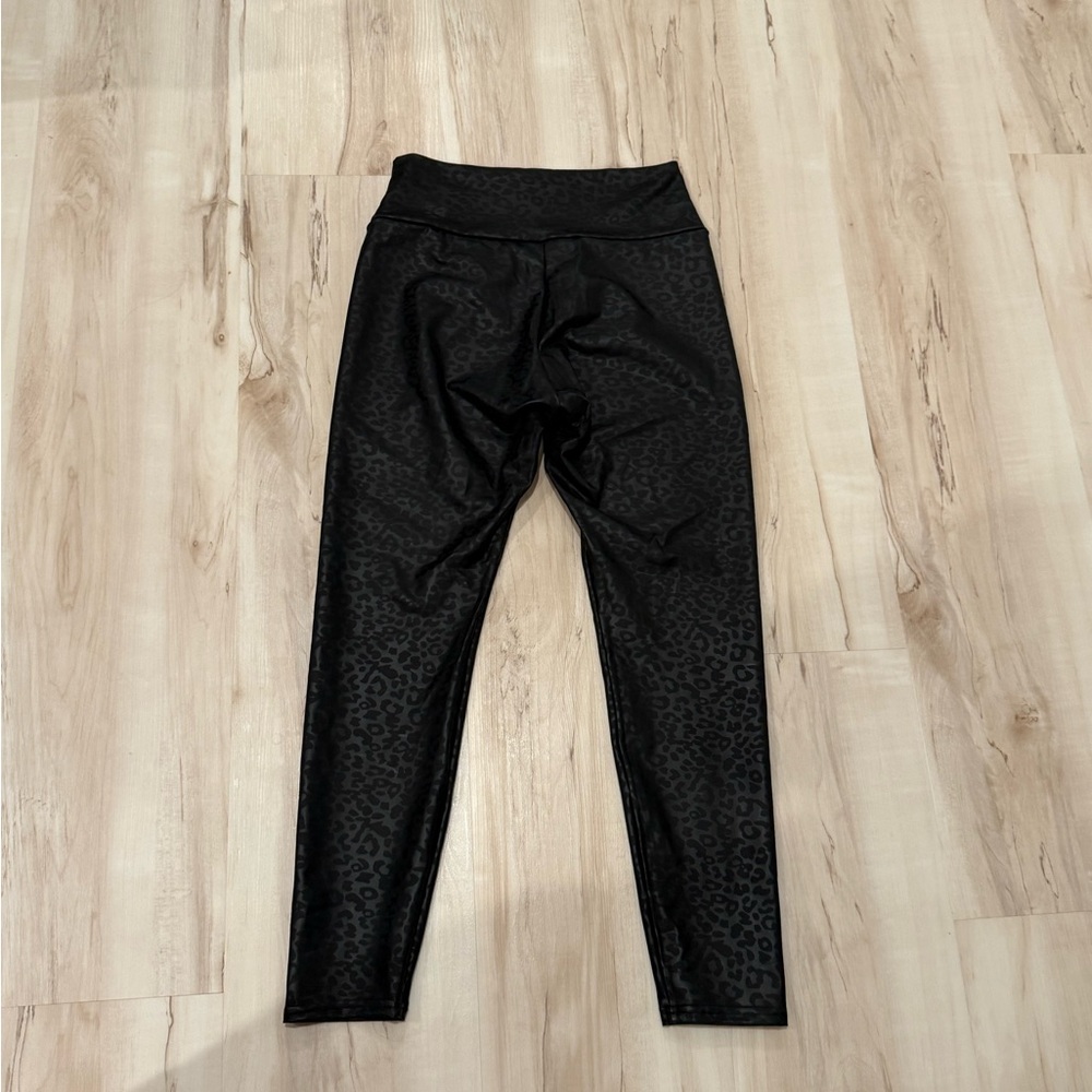 Black Leopard Print Leggings, Never Worn.